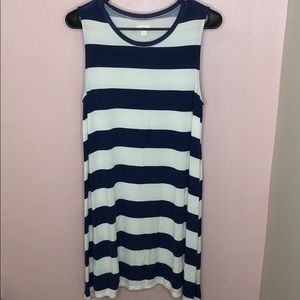Blue and white stripped dress